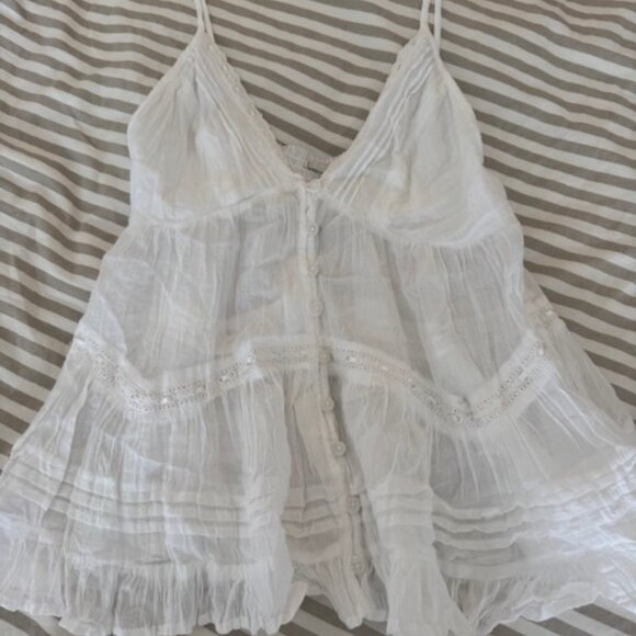 Urban Outfitters Kimchi Blue Gauze Babydoll top - Picture 1 of 6